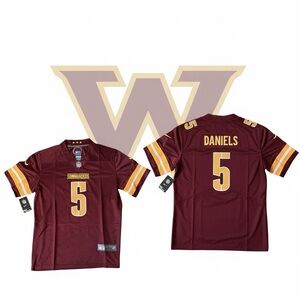 Burgundy and Gold Jersey - Commanders #5 Jayden Daniels